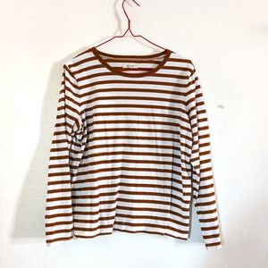 Madewell Northside long sleeve tee pecan stripe L
